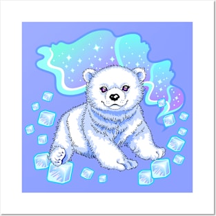 Aurora polar bear Posters and Art